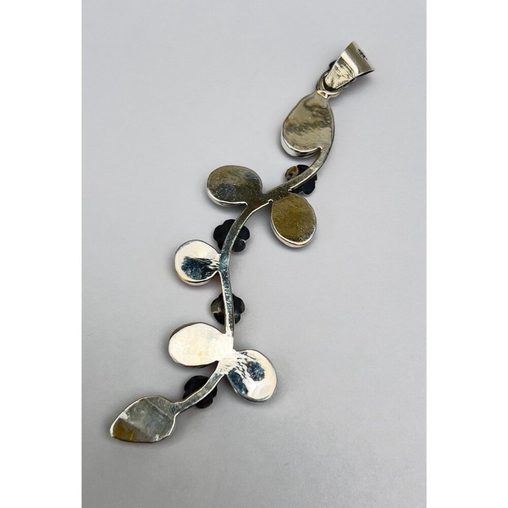 925 Sterling Silver multi stone pendant necklace - Picture 7 of 12